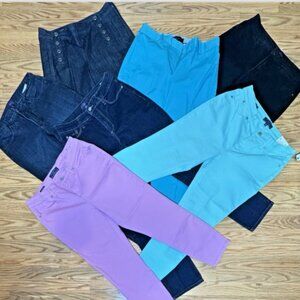 Lot of 7 Womens Pants – Jeans, Crops, Jeggings – Size 8 – Talbots NYDJ Heritage